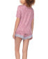 ფოტო #3 პროდუქტის Women's Something Sweet Rayon Shortie Pajama Set, 2 Piece