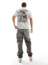 River Island snake back print t-shirt in light grey