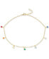 Cubic Zirconia Multicolor Dangle Ankle Bracelet in 18k Gold-Plated Sterling Silver, Created for Macy's