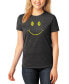 ფოტო #1 პროდუქტის Women's Premium Blend Be Happy Smiley Face Word Art T-shirt