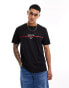 Tommy Hilfiger stripe logo t-shirt in black