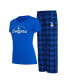 ფოტო #1 პროდუქტის Women's Royal, Black Los Angeles Dodgers Arctic T-shirt and Flannel Pants Sleep Set