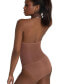 ფოტო #5 პროდუქტის Plus Size Plunge Neck Mesh Midriff Leotard