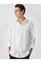 Фото #2 товара Erkek Giyim Basic Gömlek Klasik Manşet Yaka Uzun Kollu Dar Kesim 3sam60138hw Beyaz Beyaz