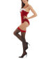 Фото #2 товара Эротическое белье MEMOI женское боди из бархата с праздничным узором "Скарлетт"