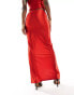 Фото #6 товара ASOS DESIGN co-ord wrap column midaxi skirt in red