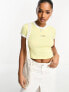 Фото #1 товара Levi's Ringer cropped t-shirt in yellow with chest logo