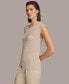 ფოტო #3 პროდუქტის Women's Metallic-Knit Sleeveless Sweater Tank