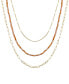 Genuine Glass Stone and 14K Gold Plated Layered Necklace Set, 3 Pieces