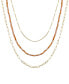 ფოტო #2 პროდუქტის Genuine Glass Stone and 14K Gold Plated Layered Necklace Set, 3 Pieces