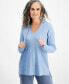 ფოტო #1 პროდუქტის Women's Waffle-Knit Hoodie Tunic, Created for Macy's