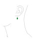 ფოტო #2 პროდუქტის Bali Style Green Jade Milgrain Oval Gemstone Drop Earrings For Women .925 Sterling Silver Oxidized Wire Fish Hook