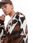 ASOS DESIGN relaxed knitted brushed jumper in leopard print