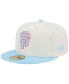 ფოტო #1 პროდუქტის Men's White and Light Blue San Francisco Giants Spring Color Two-Tone 59FIFTY Fitted Hat