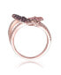 ფოტო #3 პროდუქტის Sterling Silver Rose Gold and Black Plated Multi Colored Cubic Zirconia Modern Ring