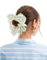 Фото #1 товара ASOS DESIGN scrunchie hair tie with frill scallop edge in ditsy floral