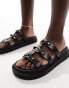 ALDO Mariesoleil footbed sandals in black leather