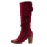 Softwalk Knox S1951-601 Womens Red Leather Zipper Knee High Boots 5.5