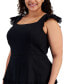 Фото #4 товара Plus Size Ruffle-Trimmed Tiered Midi Dress
