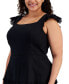 ფოტო #4 პროდუქტის Plus Size Ruffle-Trimmed Tiered Midi Dress