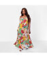 Фото #2 товара Plus Size Getaway Tropical Print Slip Maxi Dress