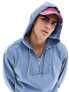 ASOS DESIGN oversized denim hoodie in mid blue