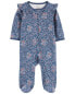 Фото #6 товара Baby Floral 2-Way Zip Cotton Sleep & Play Pajamas NB