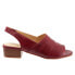 Фото #1 товара Trotters Nina T2225-601 Womens Burgundy Wide Leather Heeled Sandals Shoes 7