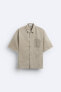 Фото #6 товара Куртка-рубашка из ткани с эффектом потертости с карманом ZARA