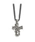 ფოტო #1 პროდუქტის Antiqued Fancy Cross Pendant Curb Chain Necklace