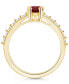 Garnet (1-1/10 Ct. T.W.) and Diamond (1/3 Ct. T.W.) Ring in 14K Yellow Gold