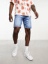 Фото #2 товара Only & Sons loose fit denim shorts in mid blue