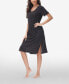 ფოტო #1 პროდუქტის Women's Printed Short Sleeve Side Slit Sleep Dress High Point Shoulder