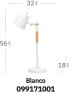 Bel Air Home - OSLO Desk Lamp in White Metal with Wooden Details, Height Adjustable and Focusable Light Point, Perfect in Bedrooms and Living Rooms (Bulb Not Included)