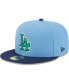 Фото #4 товара Men's Light Blue, Navy Los Angeles Dodgers Green Undervisor 59FIFTY Fitted Hat