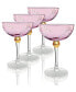 Фото #1 товара Pallo Tinted Glass Crystal Champagne Saucer, 9 oz Set of 4