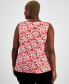 Plus Size Printed Scoop-Neck Sleeveless Top, Created for Macy's