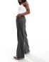 Hollister high waited linen tailored trousers in dark grey