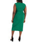 ფოტო #8 პროდუქტის Plus Size Asymmetrical-Neck Midi Dress