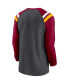 Фото #2 товара Men's Heathered Charcoal, Burgundy Washington Commanders Tri-Blend Raglan Athletic Long Sleeve Fashion T-shirt