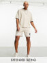 Фото #1 товара ASOS Dark Future co-ord relaxed short with gothic logo in beige