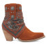 Фото #1 товара Dingo Bandida Paisley Studded Toe Cowboy Booties Womens Brown Casual Boots DI184
