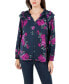 ფოტო #4 პროდუქტის Women's Print Satin Like Top with Ruffle Shoulder Detail