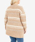 Фото #5 товара Plus Size Skye Stripe Cardigan Sweater