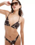 ASOS DESIGN Romy triangle bikini top with front fastening in abstract animal Abstraktes Tierfellmuster, 46 - фото #1