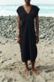 Фото #1 товара Кружевное платье из струящейся ткани со сборками ZARA