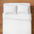 Фото #2 товара Full/Queen Lace Border Cotton Slub Comforter & Sham Set White - Threshold