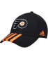 Men's Black Philadelphia Flyers Locker Room Three Stripe Adjustable Hat