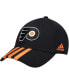 ფოტო #1 პროდუქტის Men's Black Philadelphia Flyers Locker Room Three Stripe Adjustable Hat