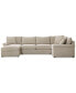 Фото #8 товара Wrenley 138" 4-Pc. Fabric Modular Chaise Sleeper Sectional Sofa, Created for Macy's